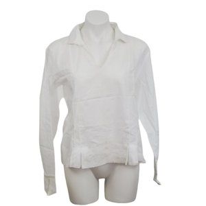 J. Jill Cream 100% Cotton Resort Blouse Sz M